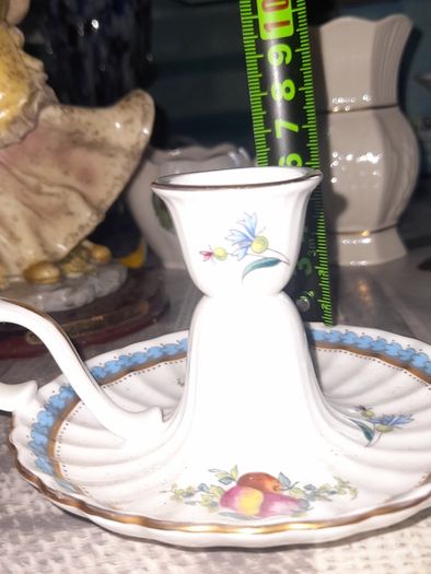 Vintage Spode Trapnell Sprays Handled Candle Holder Made of Fine Bone China in England