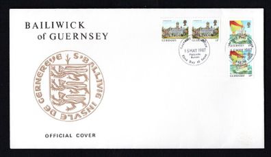 1987 Guernsey Bailiwick Views Definitive (booklet stamps) First Day Cover (FDC)