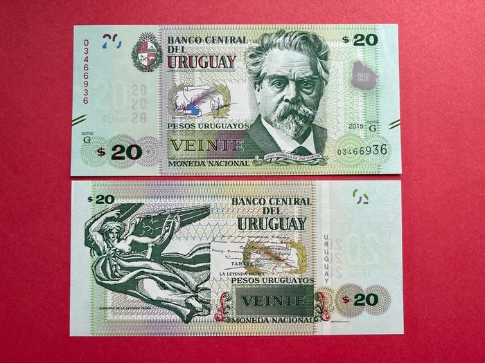 Uruguay. 20 Pesos  2015. Pick 86c.  ( Uncirculated )