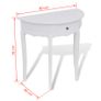 Console Table with Drawer Half-round White Image 5