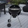 GFKTBBQ 47 cm Portable Round Kettle Charcoal BBQ, Adjustable Vent, Integrated Thermometer, 2 Wheels & Chrome Grill Image 3