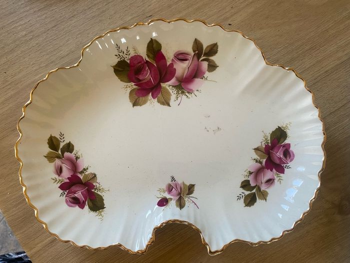 Vintage James Kent Old Foley "Burford" Rose Kidney Dish