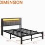 King Size Bed Frame with Storage and LED Lights,5ft Metal Platform Bed Frame King Size Bed Base with Charging Station,Mattress Base,Strong Slats Support,Under-bed Storage,Noise Free,Grey Image 2