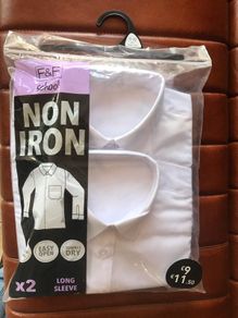 Girls L/S school shirts x 2pk AGE 11-12