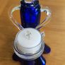 Cobalt blue glass angel candle holder Image 8