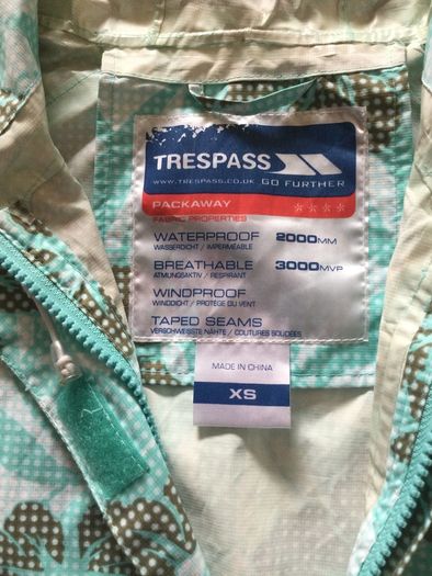 Trespass Womens waterproof jacket size XS