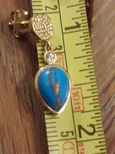 Gold Plated Sterling Silver Turquoise Drop Earrings