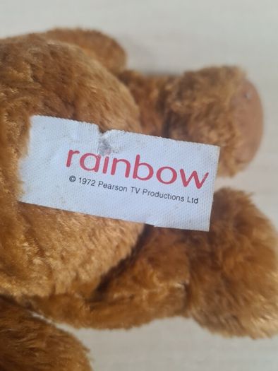 Rainbow BUNGLE soft toy teddy plush bean toy beanie Tagged vintage