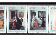 2003 Ireland 140th Anniversary of the National Gallery of Ireland (Self-portrait, Man writing letter, Woman reading letter &amp; Woman from back) Commemorative Stamps Set Mint Never Hinged (MNH)