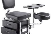 Manicure Pedicure Nail Station Beauty Chair Stool Table Spa Drawers Black