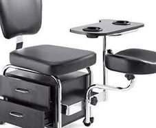 Manicure Pedicure Nail Station Beauty Chair Stool Table Spa Drawers Black