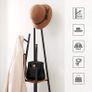 _Coat Rack with 8 Hooks and 2 Shelves for Clothes, Hats and Bags, 38 x 38 x 171 cm, Industrial Design, Vintage Brown/Black Image 3