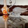 Large Vintage Cut Crystal Swan Candy Bowl Trinket Dish Clear Glass Image 5