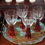 Vintage Artland Prescott Ruby Wine Glasses Image 2