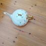 Vintage Belleek Ireland Shamrock Teapot, Woven Porcelain Image 5