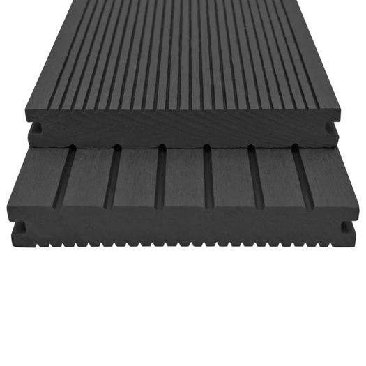 WPC Solid Decking Boards with Accessories 16 m(sqr) 2.2 m Black