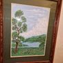 Oil painting - Tree by the River - Framed Image 2