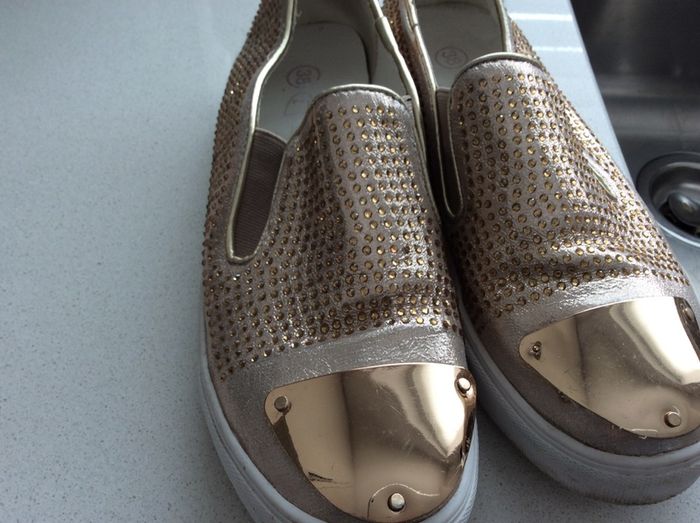 Ladies trainers size 38 gold colour