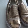 Ladies trainers size 38 gold colour Image 2