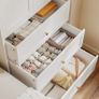70cm White Wardrobe with 3 Drawers, Clothes Rail & Dark Wood Top Image 4