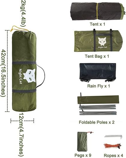 Night Cat Camping Tent for 1 2 Person Man Waterproof Backpacking Tents Easy Setup Lightweight for Hiking Backyard (FREE POSTAGE)