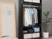 Wardrobe High Gloss Black 100x50x200 cm Chipboard