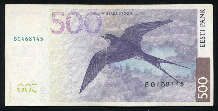 ESTONIA - 500 Krooni 2007 Banknote P-89 (VF+)