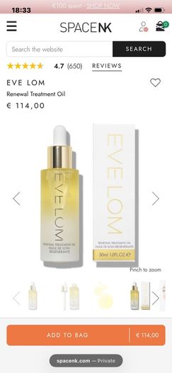 New EVE LOM Renewal Treatment Oil 30ml