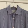 Howick Mens Navy & White Stripe Long Sleeve Shirt Image 6