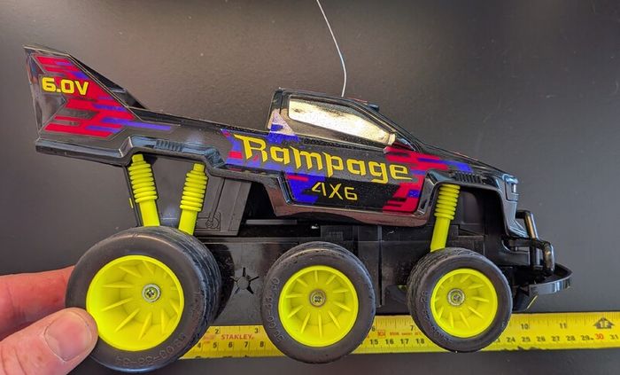 Rare Tyco Rampage 4x6 9.6V Turbo RC Truck Boxed Untested Vintage