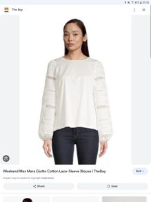 Designer Max Mara Weekend - Giotto Cotton White Blouse - Size M UK 12 - BNWT RRP 130