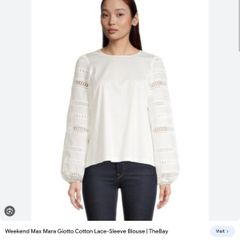 Designer Max Mara Weekend - Giotto Cotton White Blouse - Size M UK 12 - BNWT RRP 130