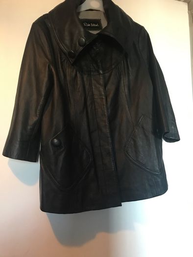 Ladies river island black leather jacket