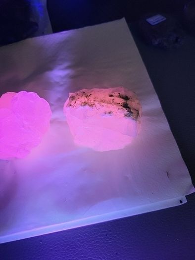 Pink calcite specimens uv reactive 10e each