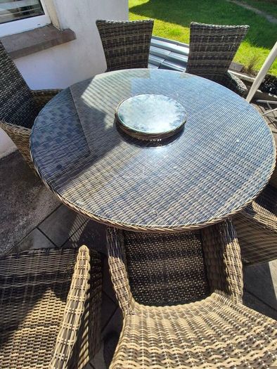 rattan garden set - 6 seater