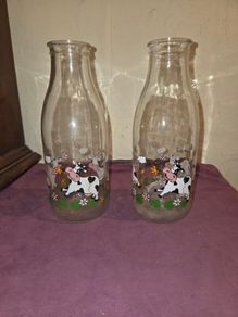1970's French Milk Bottles