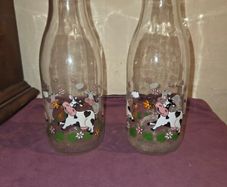 1970's French Milk Bottles