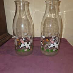 1970's French Milk Bottles