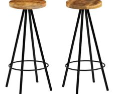 Bar Chairs 2 pcs Solid Mango Wood