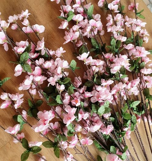 Beautiful 14 X 86cm Large Long Wired Cherry Blossom Artificial Flowers (Bendable)