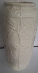 New cream vase with leaves design