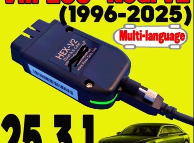 HEX V2 For VAG 1996-2025 Update Unlimits VINs Real V2 Vagcom 25.3.1  Hardware Usb Interface Diagnostic Coding