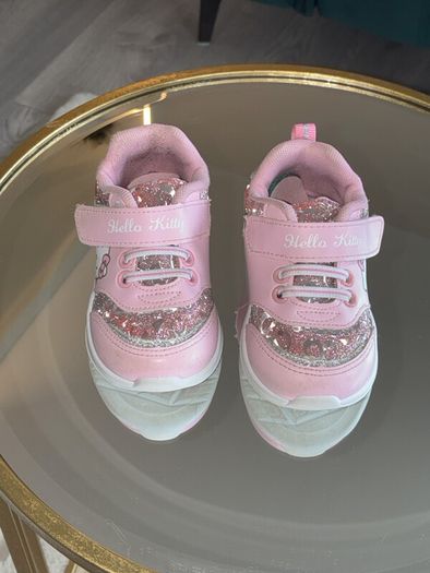 Adorable Hello Kitty Pink Glitter Light-Up Sneakers
