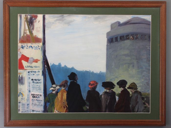 Large Jack B. Yeats Print in Vintage Frame