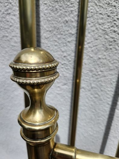 19th Cent. beautiful all brass three foor bed. Just polished