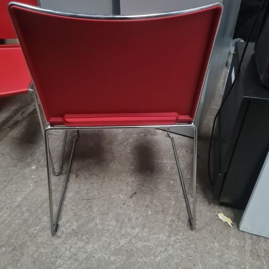 set of 6 chrome framed canteen cafe chairs