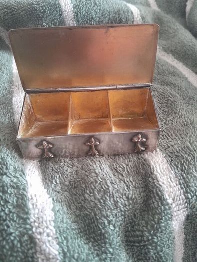 old silver plate religious box