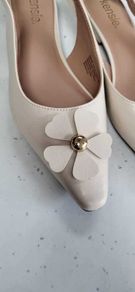 KENSIE beige sling backs with floral detail Sz 7UK