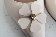 KENSIE beige sling backs with floral detail Sz 7UK