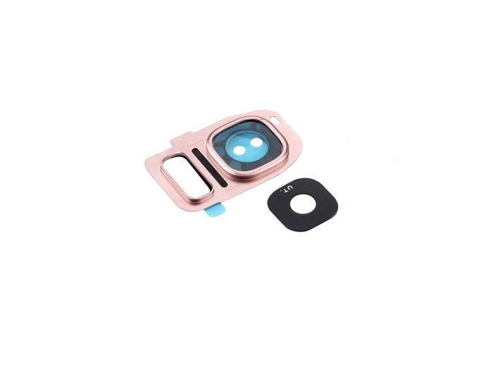 For Samsung Galaxy S7 / S7 Edge Camera Lens Rear Glass Cover & Frame Rose Gold - FHT24SMCL